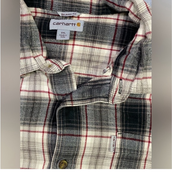 Men’s Carhart long sleeve flannel size 2 Xl - Picture 2 of 6